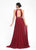Sue Wong - Beaded Halter Neck Chiffon A-Line Dress N5330 in Red