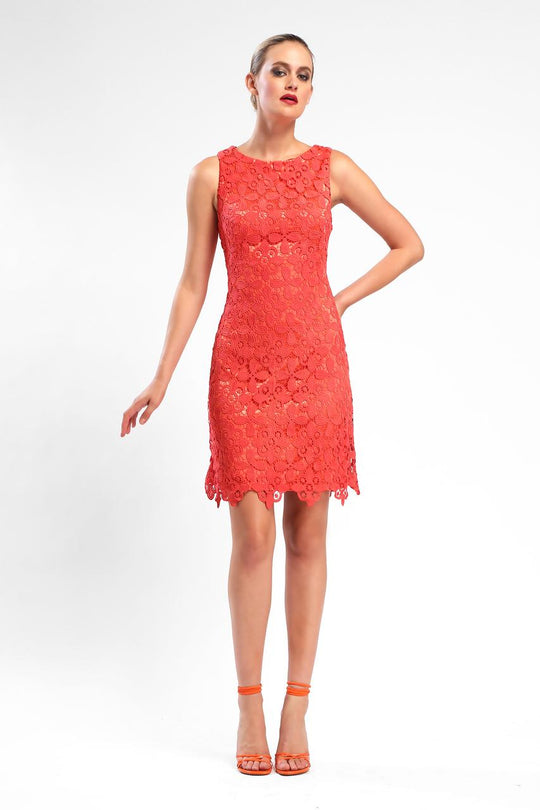 Sue Wong - Sleeveless Jewel Cocktail Dress N5519 in Orange