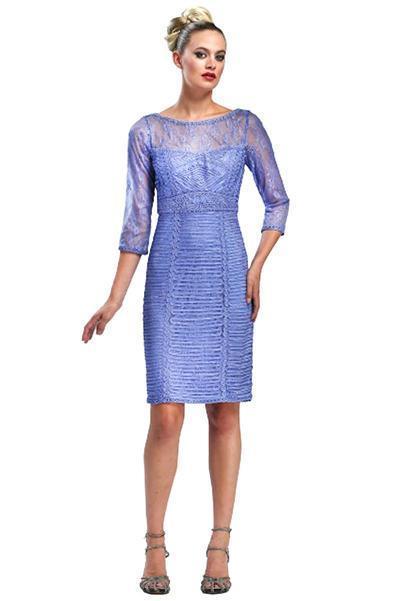 Sue Wong - Bateau Lace Column Dress N5161 I Purple