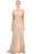 Sue Wong - W5130 Appliqued Bodice Mesh Gown in Pink
