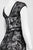 Sue Wong - Sequined Floral Motif Dress N5210 in Black and White