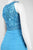 Sue Wong - Embroidered High Neck Chiffon Sheath Dress W5133 in Blue