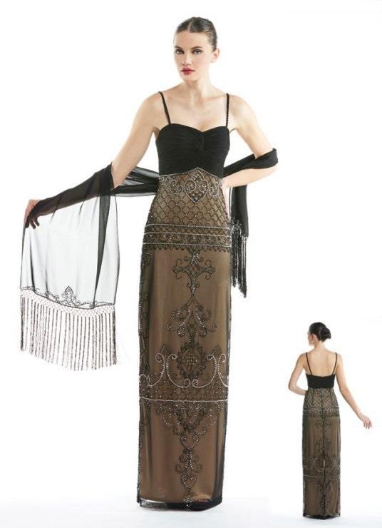 Sue Wong - Bedazzled Sweetheart Sheath Dress N5431 in Black and Brown