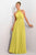 Alexia Designs - 176L Rosette High Halter Pleated Dress In Yellow