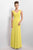 Alexia Designs - 174L Crisscross Pleated V-Neck Dress In Yellow
