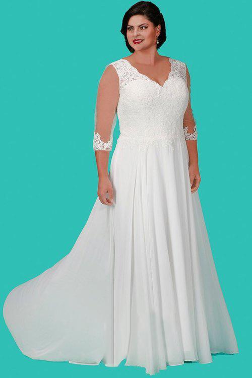 Long Embroidered Lace Dress with Quarter Length Sleeves SC5207