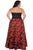 Strapless Organza Print A-line Dress SC7215