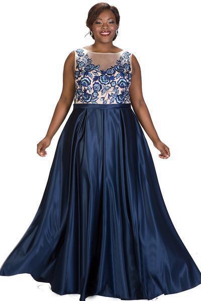 Illusion Boat Neckline A-line Satin Dress SC7221