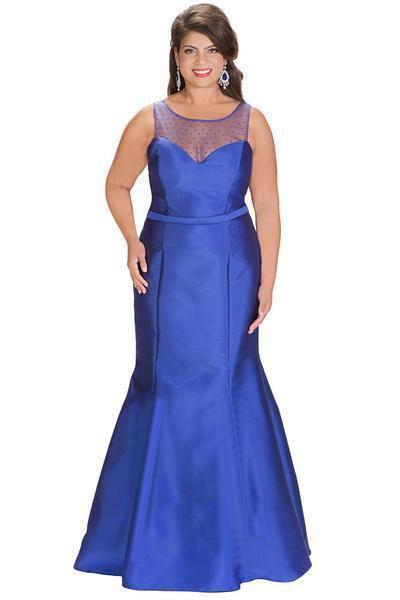 Illusion Bateau Neckline Mikado Mermaid Dress SC7222