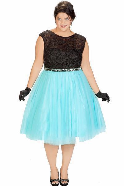Lace Illusion Boat Neckline A-line Cocktail Dress SC7223