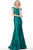 Jovani - 68433 Bateau Embellished Trumpet Dress In Green