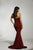 Tinaholy Couture - T1832 Asymmetrically Draped Off Shoulder Long Gown In Red