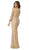 Nox Anabel - T254 Embellished V-neck Trumpet Dress In Gold