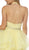 Nox Anabel - T256 Plunging Halter Dotted Lace Tiered Gown In Yellow