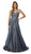 Nox Anabel - T258 Lustrous Strapless Sweetheart A-Line Evening Gown In Blue