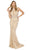 Nox Anabel - T260 Embellished High Halter Trumpet Dress In Gold