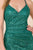 Nox Anabel - T290 Plunging V-neck Trumpet Dress With Sweep Train In Green