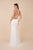 Nox Anabel - T290 Plunging V-neck Trumpet Dress With Sweep Train In White