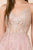 Nox Anabel - T298 Embroidered V-neck A-line Gown In Pink