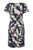 London Times - T3534M Floral Print Bateau Sheath Dress In Blue and Pink