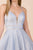 Nox Anabel - T685 Embellished Deep V-neck A-line Dress In Blue
