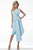 Jovani - 65040 Bow Accent Strapless Knee Length Cocktail Dress In Blue