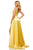 Sherri Hill - 52410 Sleeveless V Neck Silk Charmeuse A Line Dress In Yellow