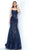 Jovani - 62939 Sequined Scoop Neck Trumpet Dress In Blue