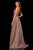 Sherri Hill - 52977 Long Surplice V-Neck High Slit Dress In Red and Silver