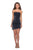 La Femme - 28187 Straight Across Short Dress In Blue and Black