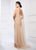 Ivonne D for Mon Cheri - 218D30 Beaded Lace V-neck Sheath Dress in Neutral