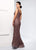 Ivonne D for Mon Cheri - 218D23 Allover Lace Sweetheart Trumpet Dress in Brown