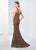 Ivonne D for Mon Cheri - 218D26W Metallic Lace Sweetheart Trumpet Gown in Brown