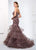 Ivonne D for Mon Cheri - 218D21 Sequined Metallic Lace Tulle Dress in Brown