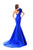 Tarik Ediz - 50202 Oversized Ruffle Asymmetrical Mermaid Gown In Blue