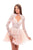 Tarik Ediz - 50215 Long Sleeve Diamond Cutout Illusion Bodice Dress In Pink