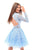 Tarik Ediz - 50215 Long Sleeve Diamond Cutout Illusion Bodice Dress In Blue