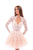 Tarik Ediz - 50215 Long Sleeve Diamond Cutout Illusion Bodice Dress In Pink