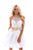 Tarik Ediz - 50219 High Neck Floral Embellished Short Dress In White