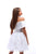 Tarik Ediz - 50226 Taffeta Off-Shoulder Lace A-line Dress In White
