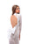 Tarik Ediz - 50230 Long Sleeve High Neck Lace Sheath Dress In White