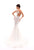 Tarik Ediz - 50232 Elegant Sheer Lace Mermaid Dress In White