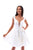 Tarik Ediz - 50235 Deep V-neck Lacy Back Short Dress In White