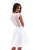 Tarik Ediz - 50235 Deep V-neck Lacy Back Short Dress In White