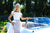 Tarik Ediz - 50239 Off Shoulder Sheath with Ballgown Overskirt In White