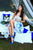 Tarik Ediz - 50241 Illusion Neck Lace Floral Print A-line Dress In Blue and White