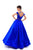 Tarik Ediz - 50244 Halter Cold Shoulder Mermaid Gown In Blue