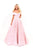 Tarik Ediz - 50247 Long Off-Shoulder Jacquard Ballgown In Pink