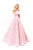Tarik Ediz - 50247 Long Off-Shoulder Jacquard Ballgown In Pink