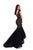 Tarik Ediz - 50252 Lace Fitted High Low Trumpet Dress In Black